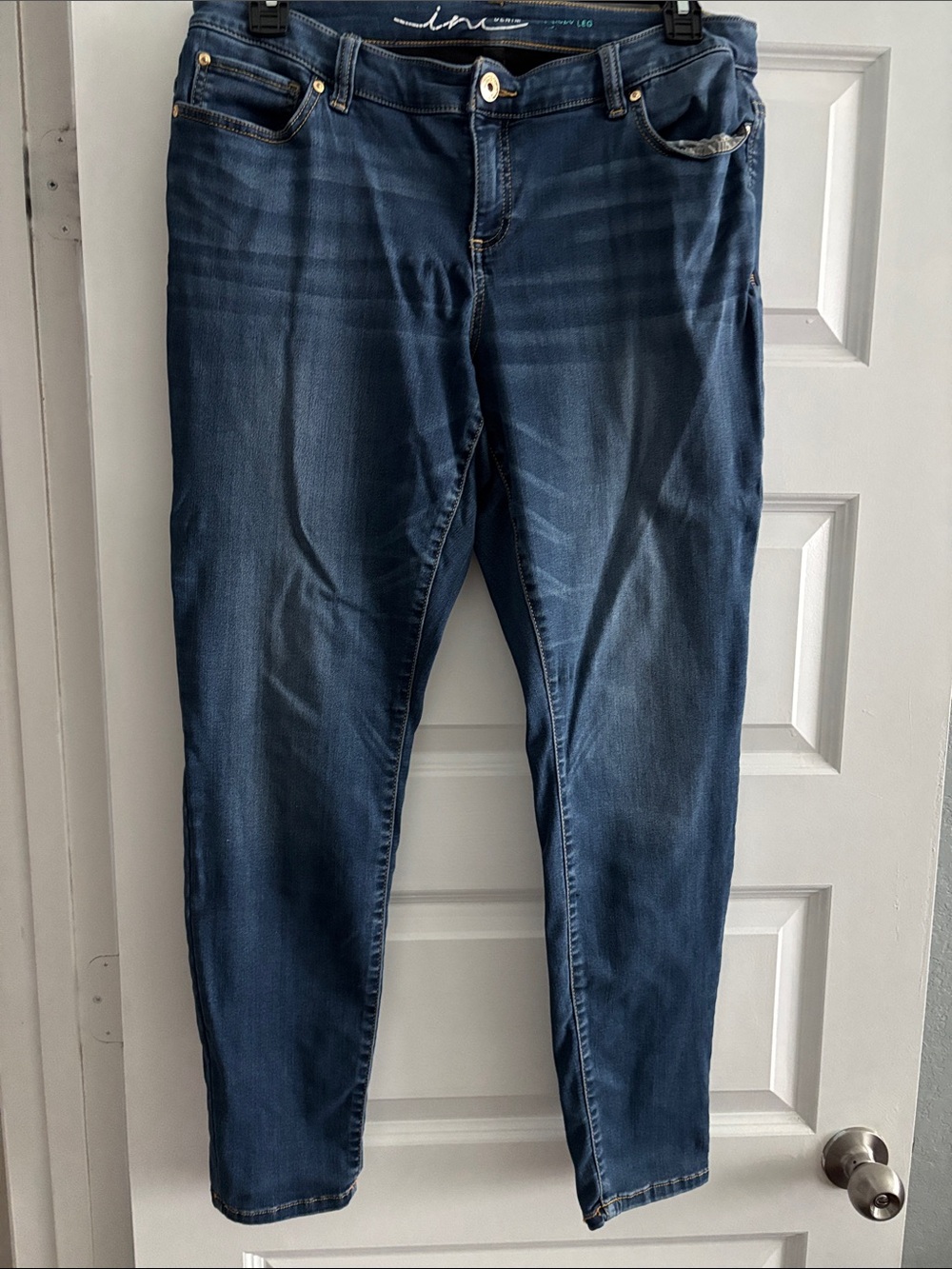 INC International Concepts Stretch Blue Slim Straight Jeans